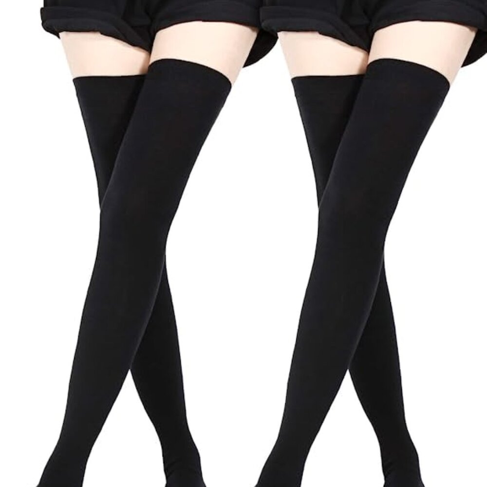 2 Pairs Extra Long High Thigh Socks Knee Boot Stockings